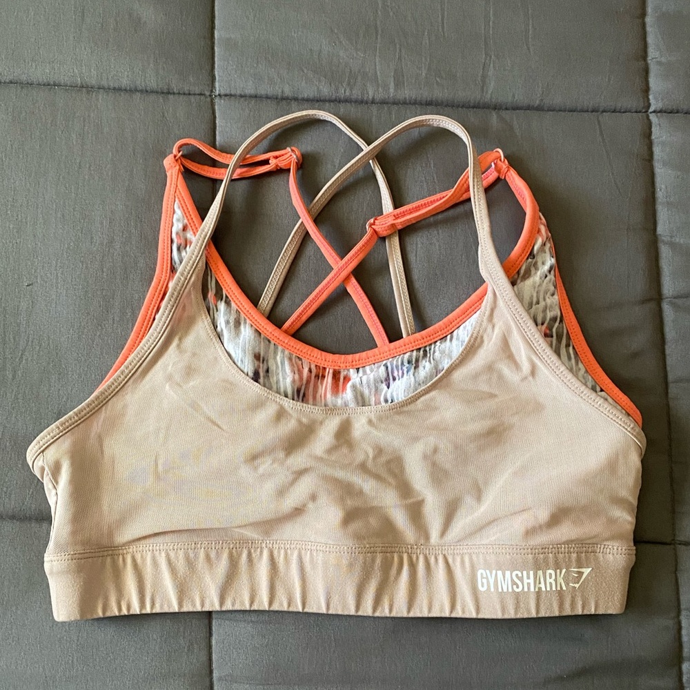 Gymshark Raw Panel Sports Bra Print Large